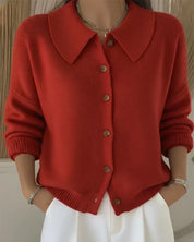 Cristina | Chaqueta de Punto con Cuello Camisero