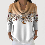 Araceli | Jersey Floral con Cuello Vuelto