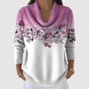 Araceli | Jersey Floral con Cuello Vuelto