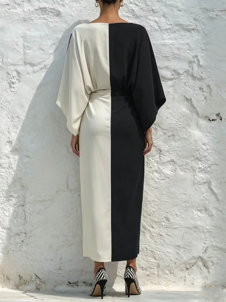Albane | Conjunto de Top y Falda Midi en Contraste Blanco y Negro