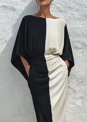 Albane | Conjunto de Top y Falda Midi en Contraste Blanco y Negro