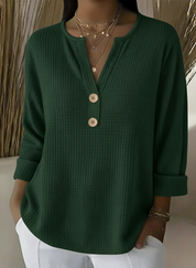 Elena | Camiseta Henley Gofrada con Botones