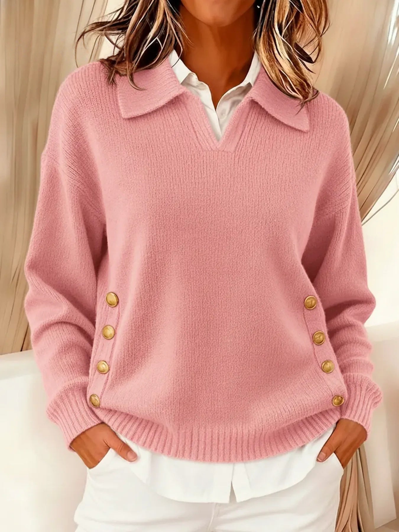 Yolanda | Jersey con Cuello Polo y Botones