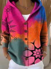 Maite | Chaqueta de Punto Estampada con Capucha
