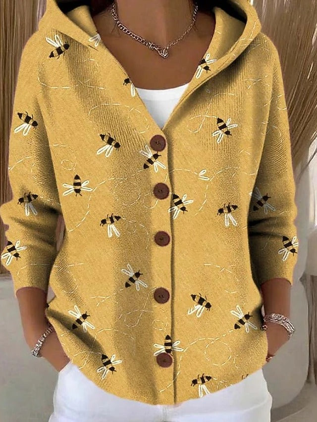 Maite | Chaqueta de Punto Estampada con Capucha