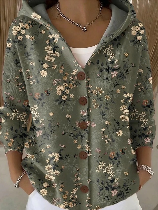 Maite | Chaqueta de Punto Estampada con Capucha