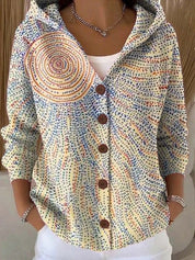 Maite | Chaqueta de Punto Estampada con Capucha
