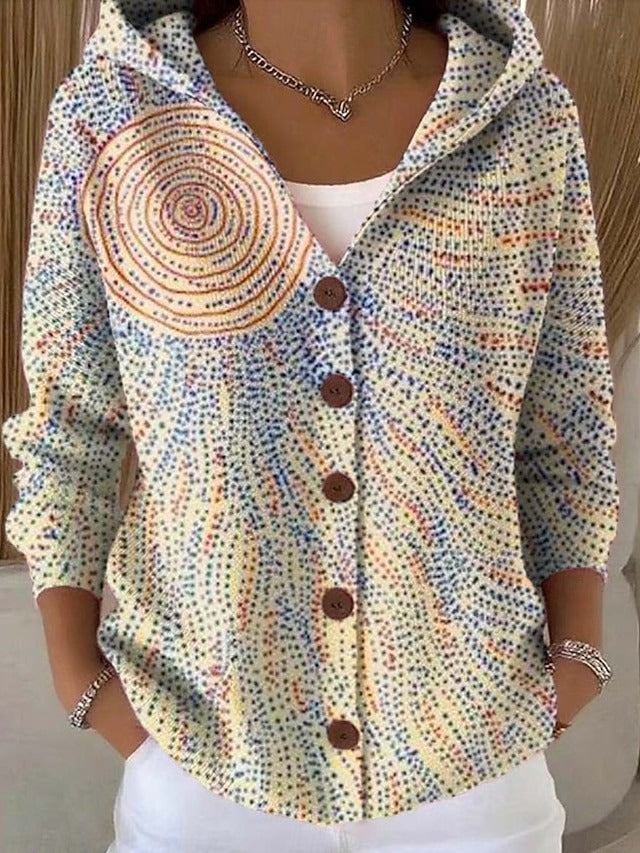 Maite | Chaqueta de Punto Estampada con Capucha