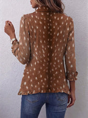Vanesa | Chaqueta Estampado Animal con Volantes