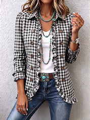 Rebeca | Chaqueta de Cuadros Vichy con Volantes