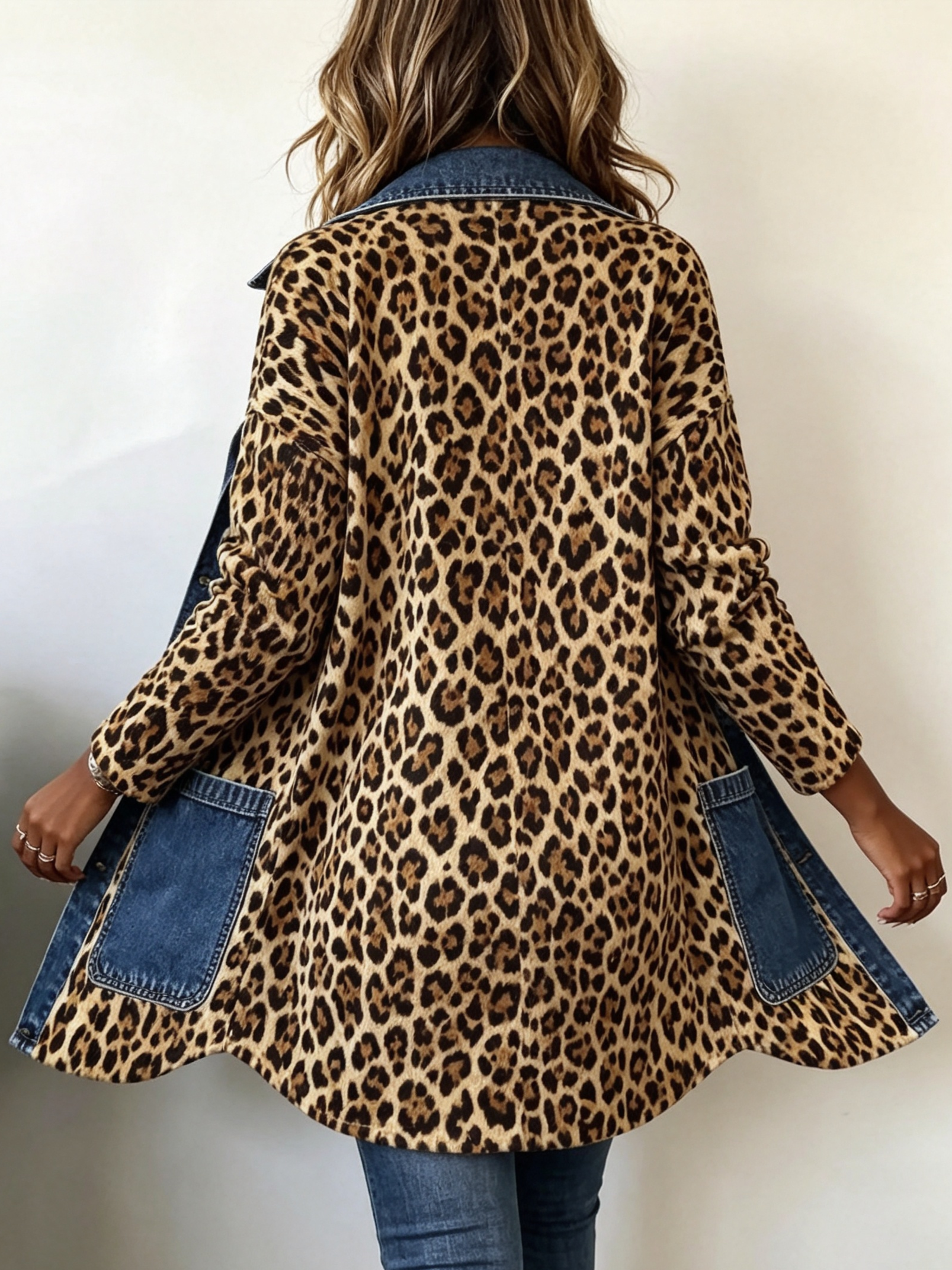 Charo | Chaqueta Larga de Leopardo con Vaquero